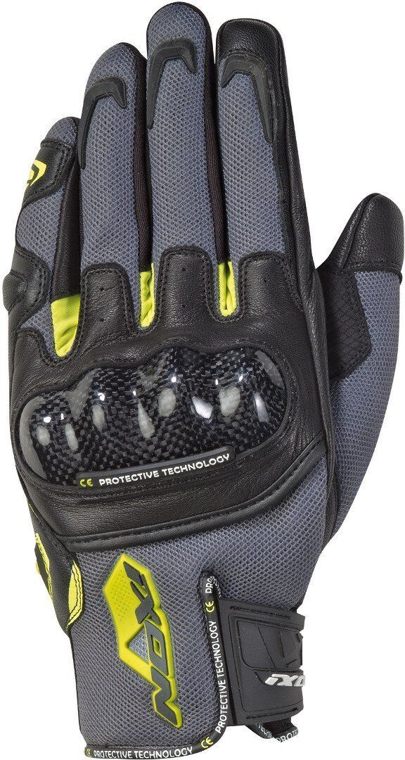 Photos - Motorcycle Gloves IXON Rs Rise Air Gloves Unisex Grey Yellow Size: 2xl 3001110454037xxl 