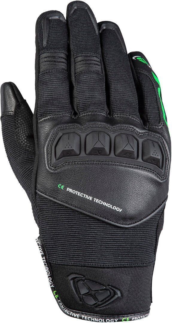 Photos - Motorcycle Gloves IXON Rs Run  Unisex Black Green Size: Xl 3001110471061xl 
