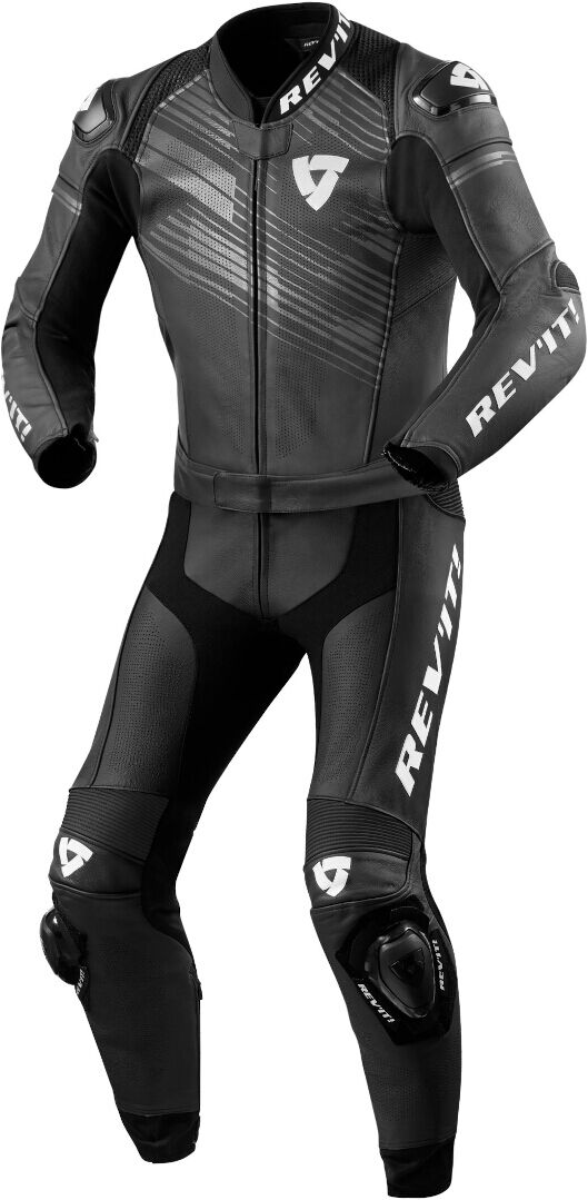 Photos - Motorcycle Clothing Revit Apex 2-Piece Motorcycle Leather Suit Unisex Black White Size: 48 fcl 