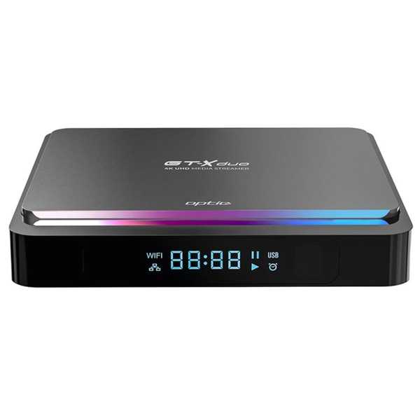 Optic STB GT-X Duo 4K UHD Android 9.0 IP-Receiver (Dual-WiFi, Bluetooth, MicroSD, HDMI, USB 3.0)