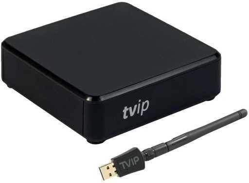 TVIP S-Box v.530 4K UHD IP Mediaplayer mit WLAN Stick (600Mbit, H.265/H.264, MicroSD, HDMI, USB)