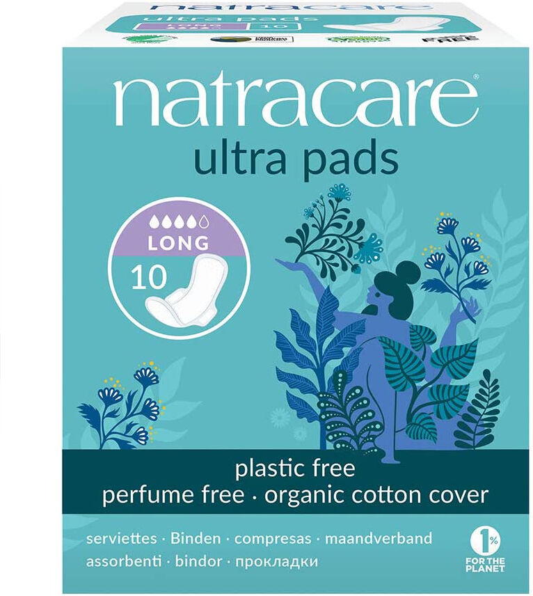 Natracare Compresas Ultra largas plegadas con alas