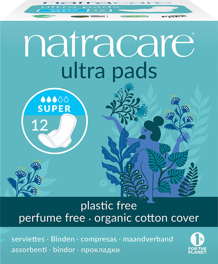 Natracare Compresas Ultra súper plegadas con alas