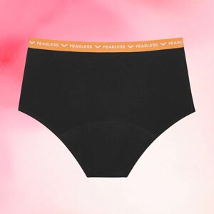 Ados - Brief Logo Waistband Moderate, Noir et orange / 2XL