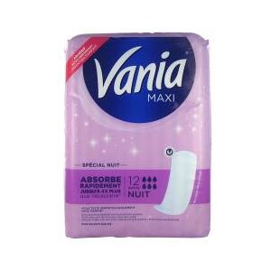 Vania Serviettes Hygieniques Maxi Confort Nuit 12 Serviettes - Sachet 12 serviettes hygieniques