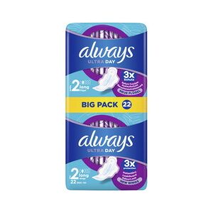 Always Serviette hygiénique Ultra Long avec ailettes - Lot de 2 - Publicité