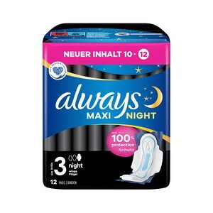 Always maxi Serviette avec ailettes 10, taille 3 - Lot de 5 - Publicité