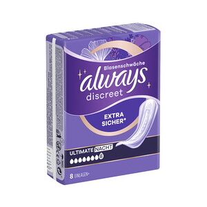 Always discreet Serviette pour fuites urinaires Ultimate Tag - Lot de 3 - Publicité