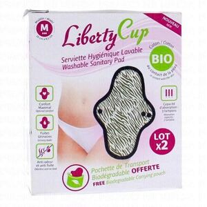 LIBERTYCUP LIBERTY CUP Serviette hygiénique lavable Taille M Lot de 2 - Publicité