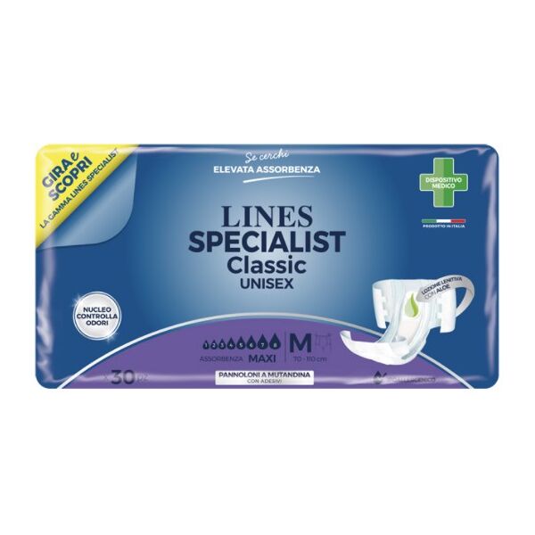 lines pannolone a mutandina  specialist classic maxi misura media 30 pezzi