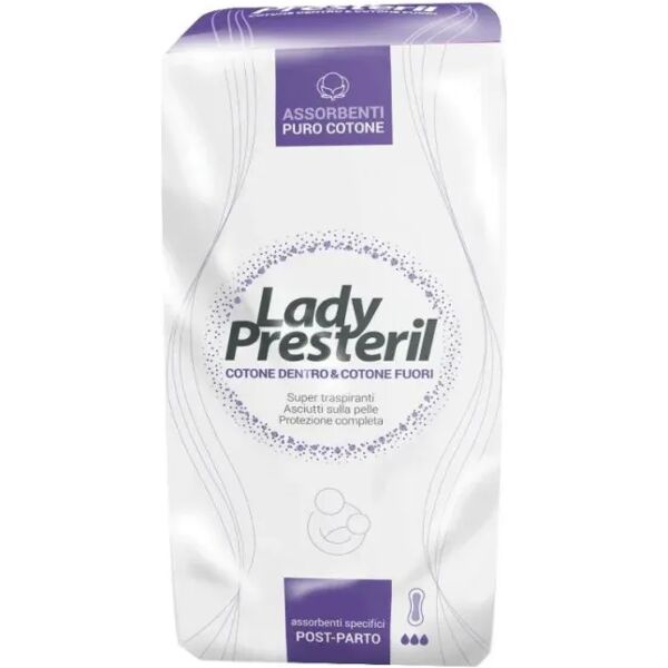 lady presteril assorbenti post-parto in puro cotone 20 assorbenti