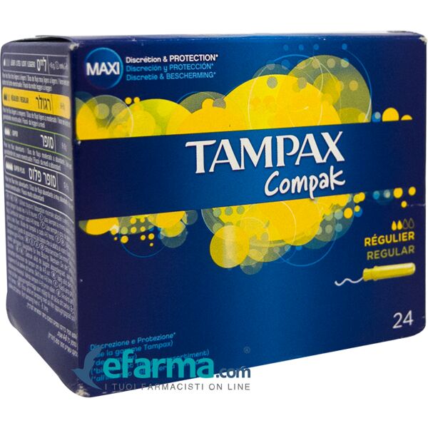 tampax compak regular assorbenti interni flusso leggero medio 24 pezzi