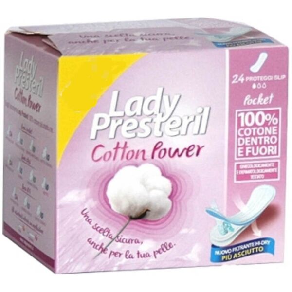 assorbenti lady presteril cotton power proteggi slip 24 assorbenti ripiegati in busta