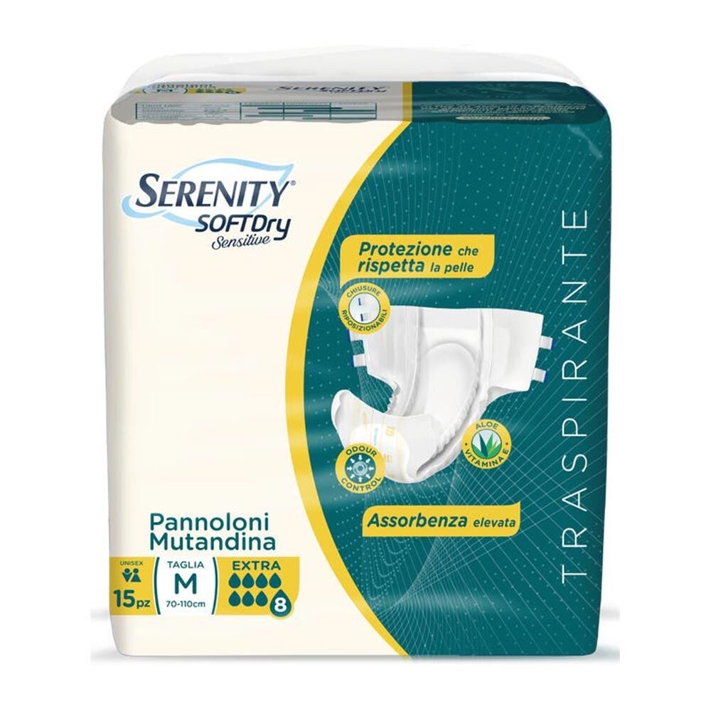 Serenity Soft Dry - Sensitive Be Free Pannoloni Mutandina Taglia M, 15pannoloni