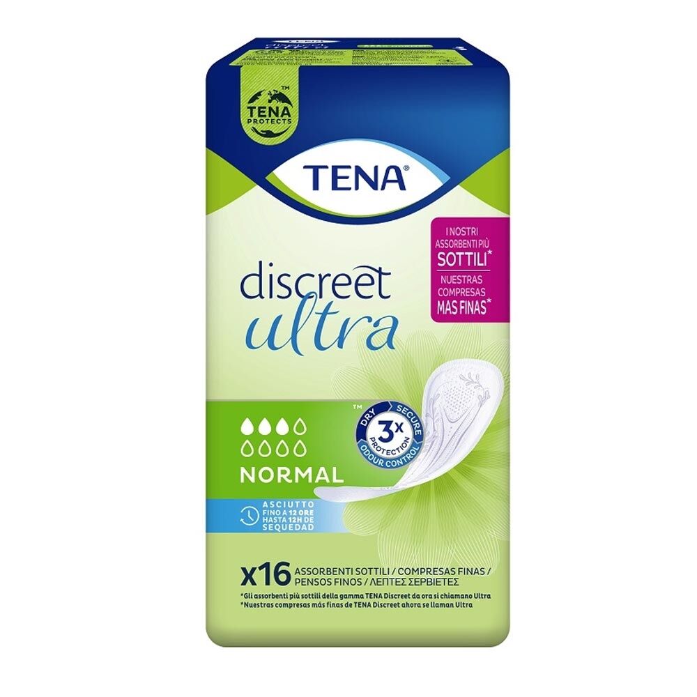Tena Discreet - Ultra Normal Assorbente per incontinenza, 16 assorbenti