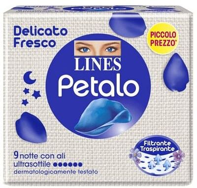 Antica Farmacia Orlandi Lines Petalo Blu Assorbente Notte 9 Pezzi