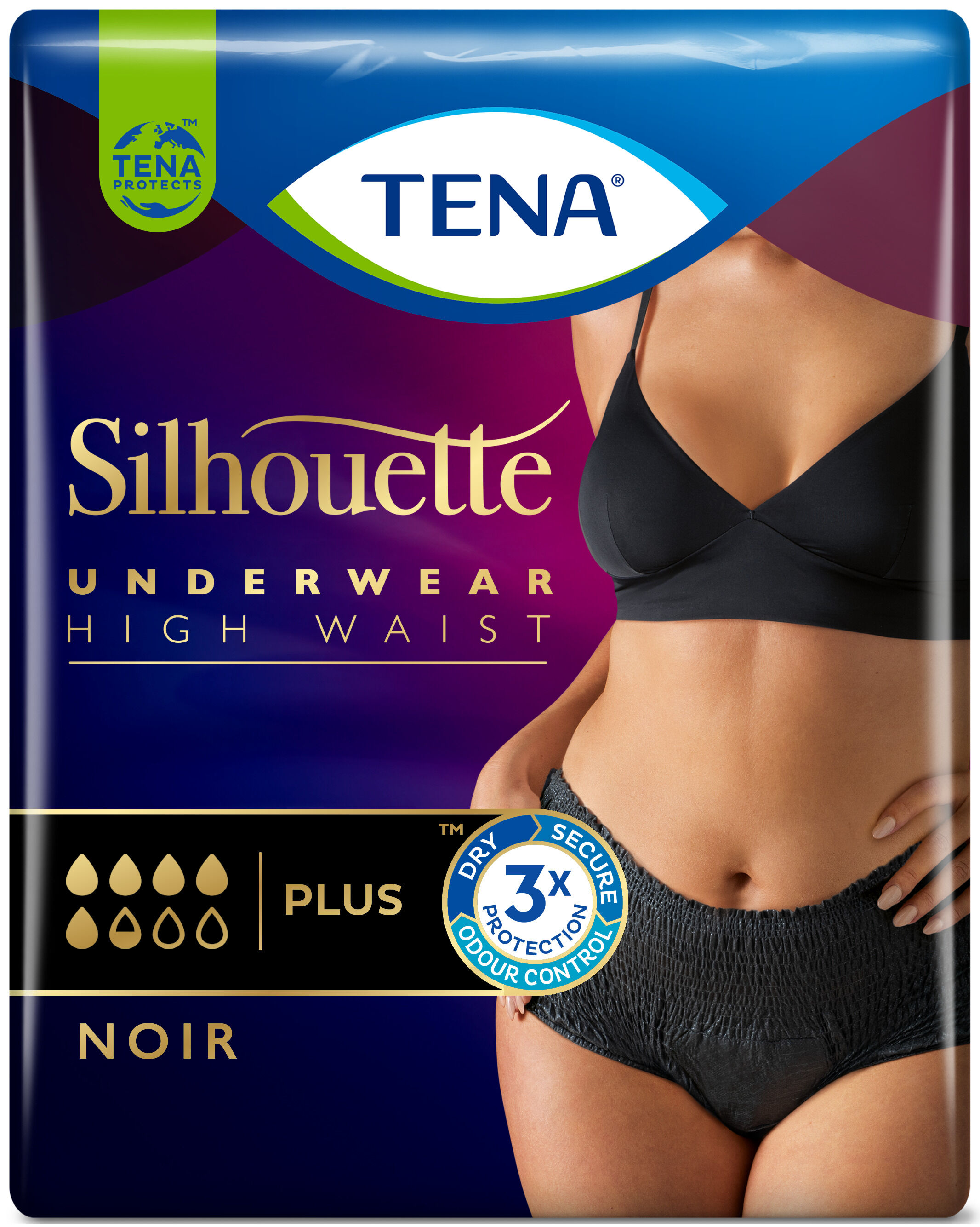 Tena Silhouette Noir M 9 Pezzi