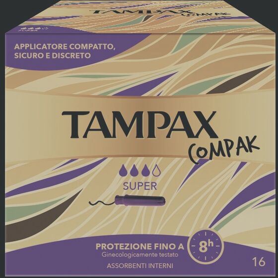 Tampax Compak Super Assorbenti Flusso Medio Forte 16 Pezzi