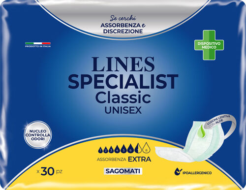 Lines Specialist Classic Sagomato Extra Pannolone 30 Pezzi