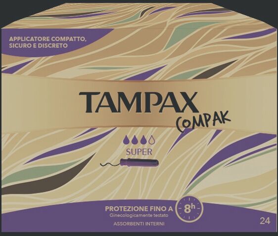 Tampax Compak Super Assorbenti Flusso Medio Forte 24 Pezzi