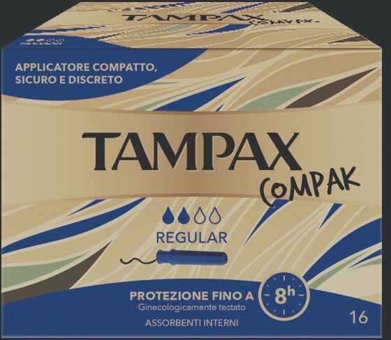 Tampax Compak Regular Assorbenti Interni Flusso Leggero Medio 16 Pezzi