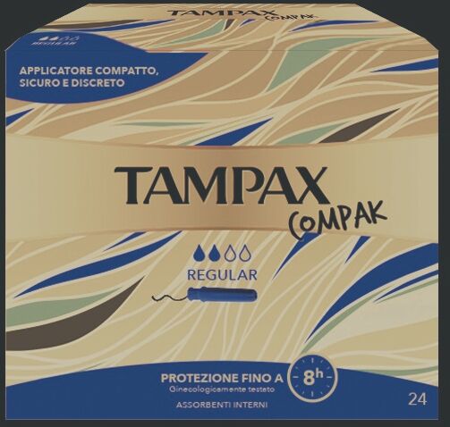 Tampax Compak Regular Assorbenti Interni Flusso Leggero Medio 24 Pezzi