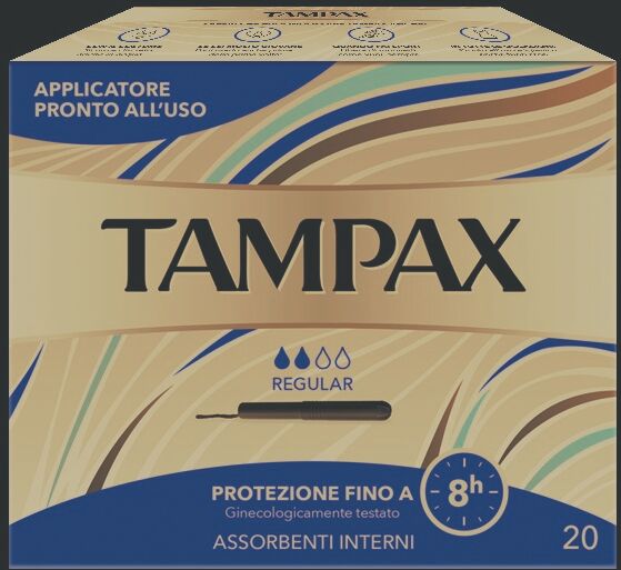 Tampax Blue Box Regular Assorbente Interno Flusso Leggero Medio 20 Pezzi