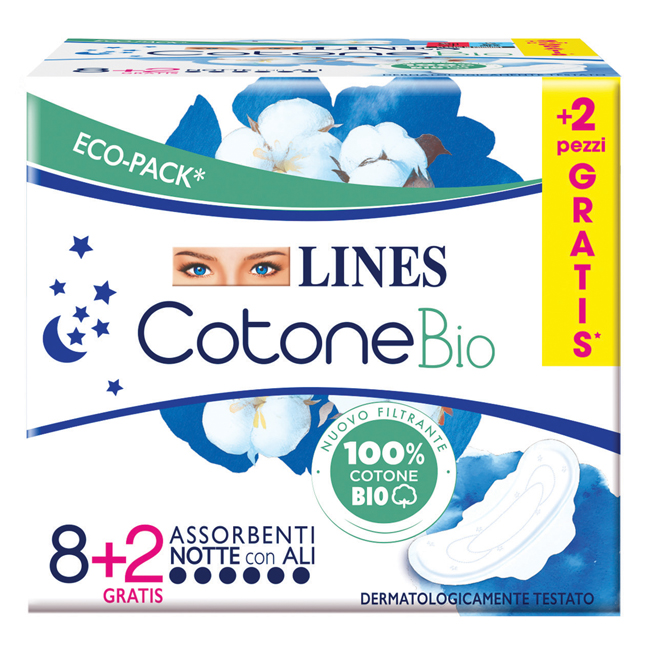 Lines Cotone Bio 8+2 Pezzi