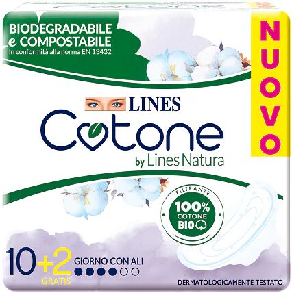 LINES Cotone Bio Ultra Con Ali 12 Pezzi