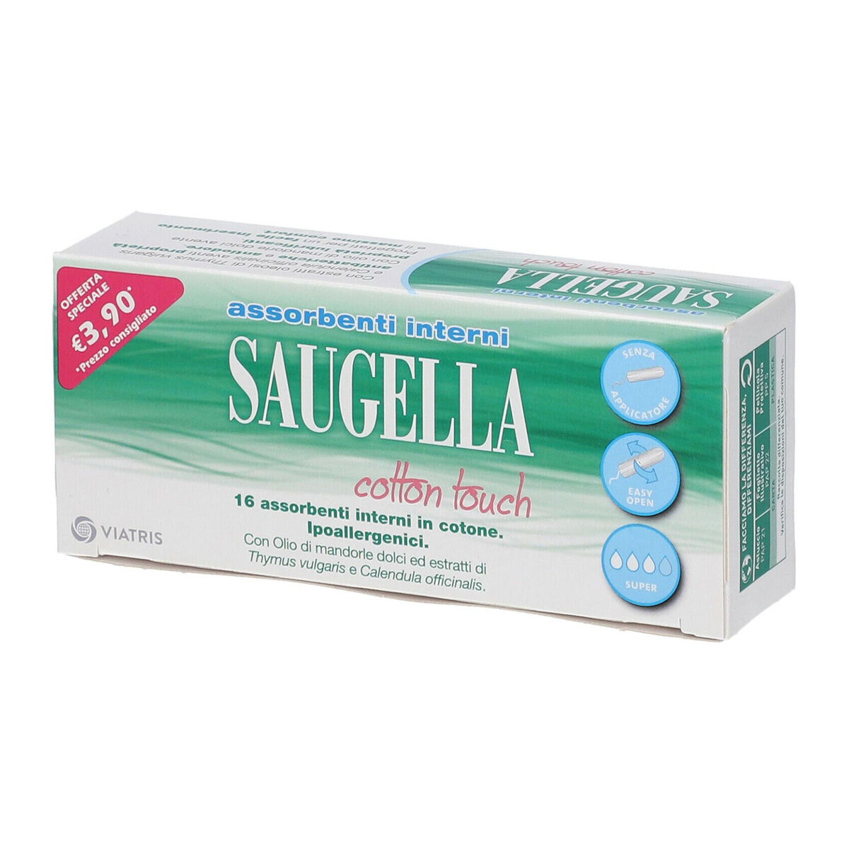 Saugella Assorbenti Interni Cotton Touch Regular 16 Pezzi