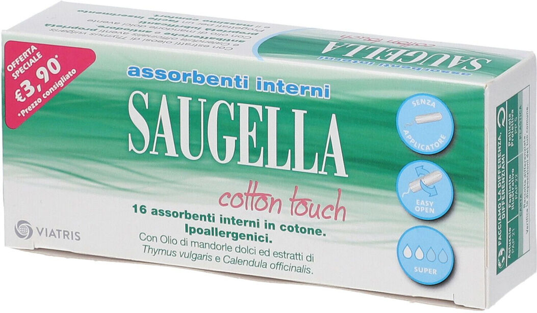 Saugella Assorbenti Interni Cotton Touch Mini 16 Pezzi