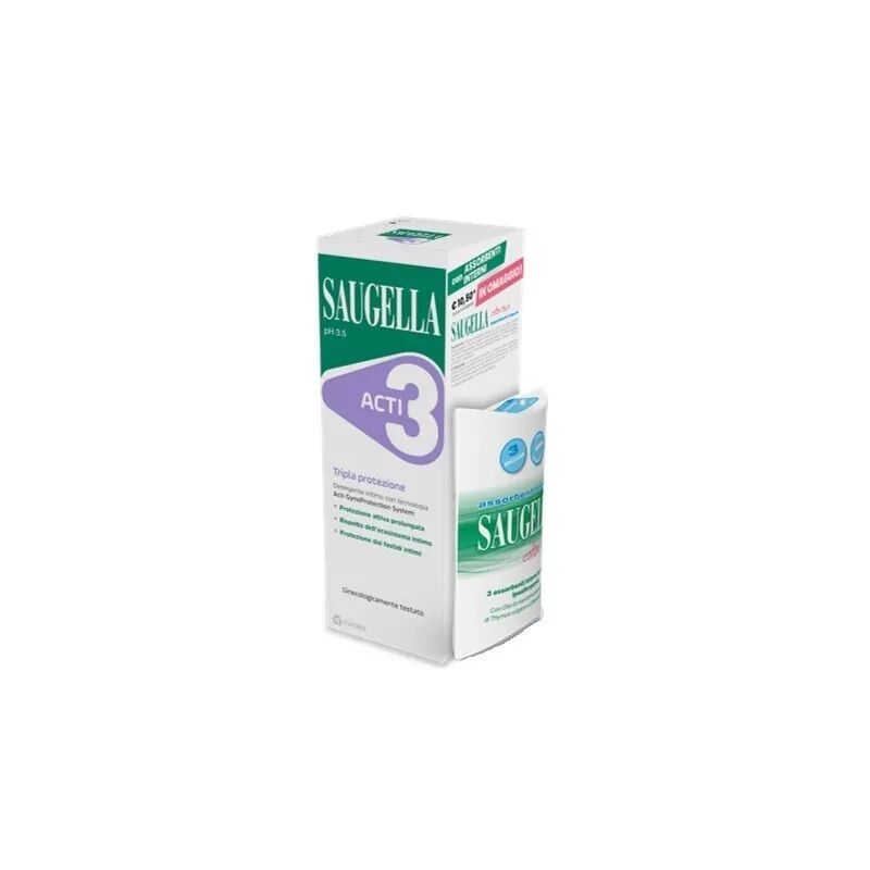 Saugella Promo Detergente Intimo Acti3 250ml + Assorbenti Interni in Regalo