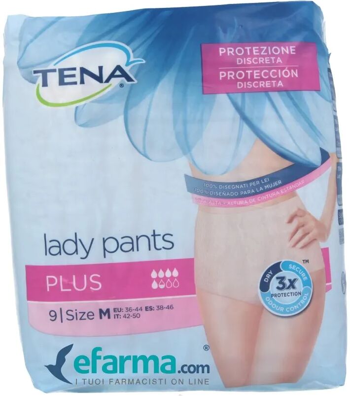 TENA Lady Pants Plus Mutandine Incontinenza Taglia M 9 Pezzi