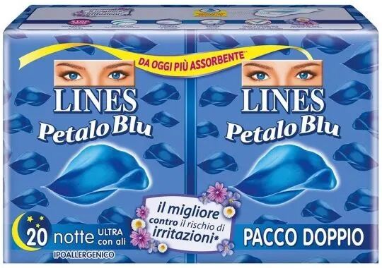 Lines Petalo Blu Notte Assorbenti Con Le Ali 18 Pezzi