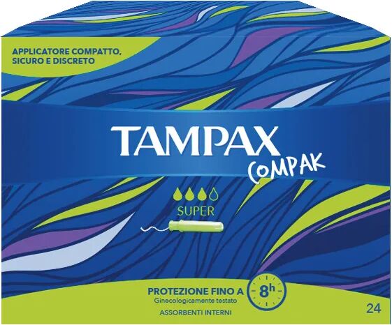 Tampax Compak Super Assorbenti Flusso Medio Forte 24 Pezzi