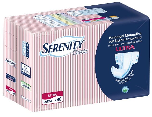 SERENITY Classic Ultra Pannolone A Mutandina Aloe Taglia Large 30 Pezzi