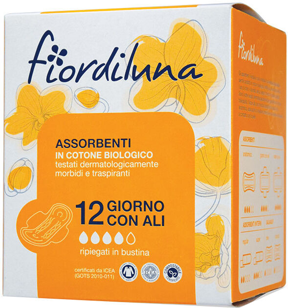 BIOTOBIO Fiordiluna assorbenti giorno con ali in puro cotone biologico