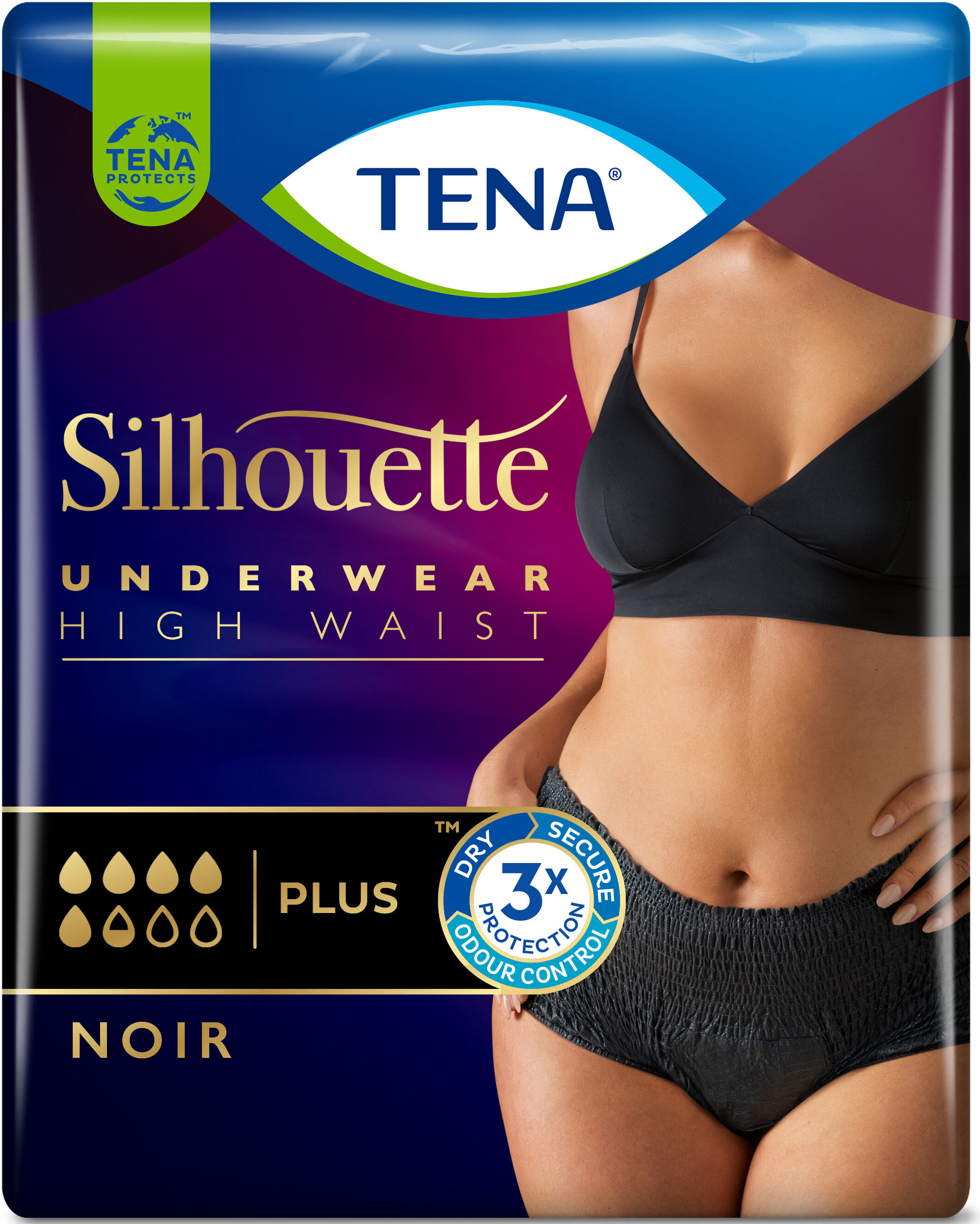 TENA Pannolone a mutandina assorbente silhouette noir m vita alta 9 pezzi