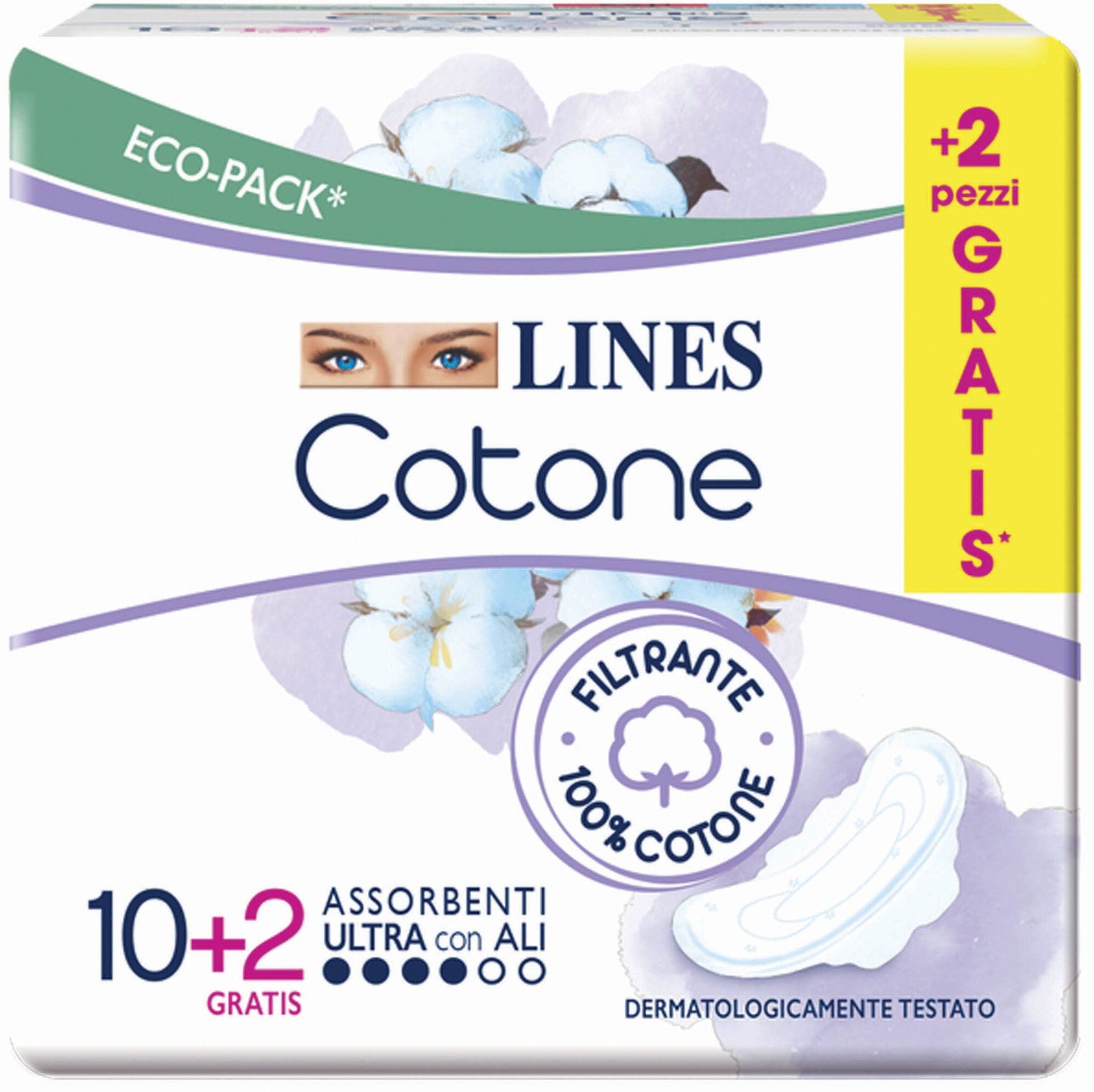 LINES cotone bio ultra ali 10+2 pezzi