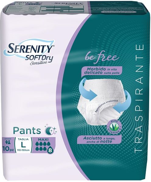 SERENITY Pants Be Free Mutandina Per Incontinenza Taglia L Assorbenza Maxi 10 Pezzi