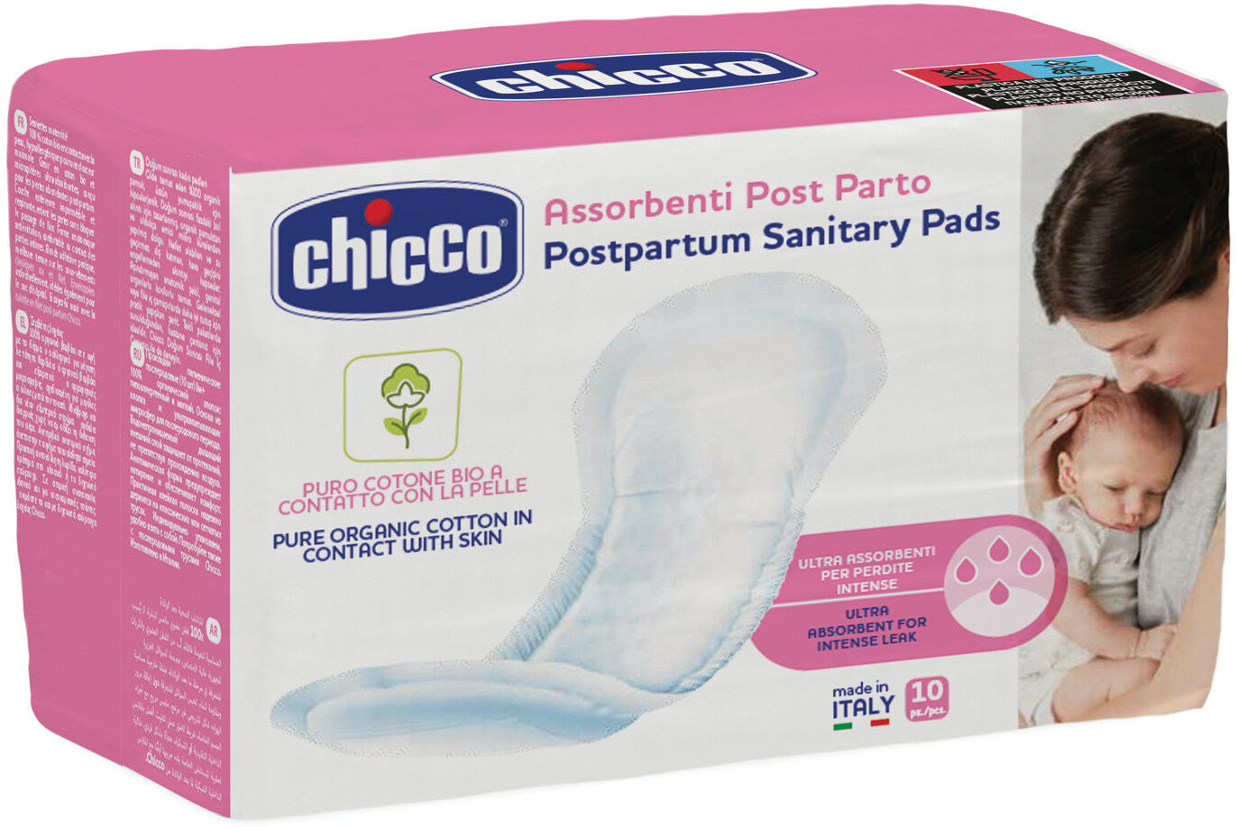 Chicco assorbenti postparto bio cotone 10 pezzi