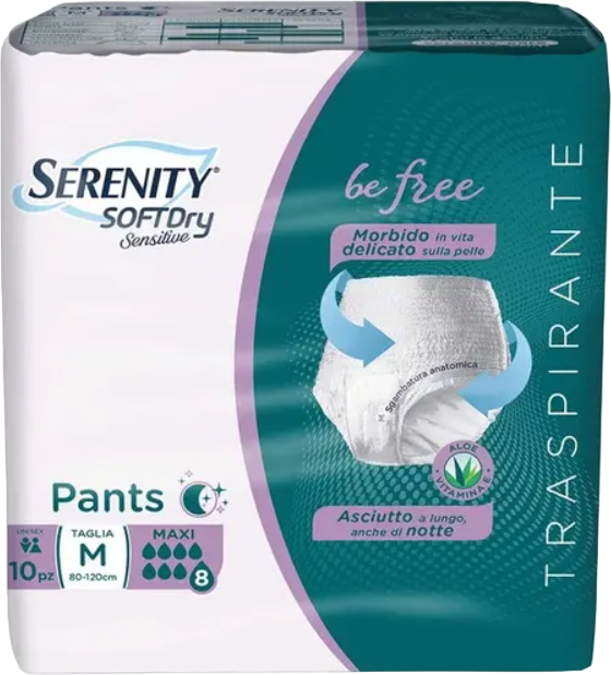 SERENITY Pants Be Free Mutandina Per Incontinenza Taglia M Assorbenza Maxi 10 Pezzi