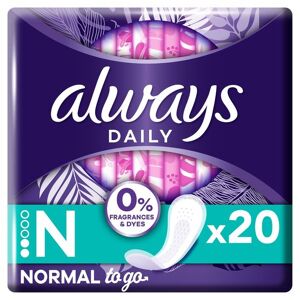 Always Daily Fresh Normal Trosskydd 0% Parfymer och Färgämnen 20 st