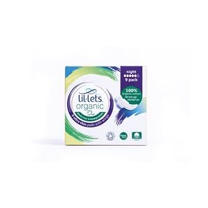 Lil-Lets Organic Sanitary Pads Ultra Thin with Wings Night x9 Pack 24