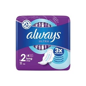 Always Ultra Long Winged Sanitary Pads Size 2 Packet x11 Pads (Pk 12)