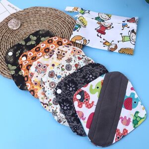 Greeneternity Reusable 6+1set Women Panty Liners Set Bamboo Charcoal Daily Use Sanitary Pads Mama Menstrual Pads