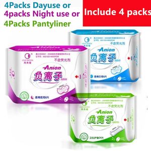 HannaHoming Anion Sanitary Napkins for Feminine 4 Packs Panty Pad READY STOCK Day/Night Wear Antibacterial hygiene