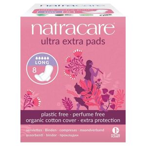 Natracare Ultra Extra Pads with Wings (Long) - 8 Pack