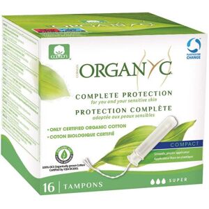 Organyc Compact Applicator Tampons (Super)  - 16 Pack