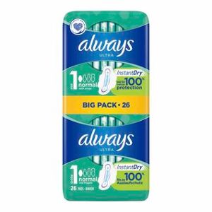 Always Ultra Pads Normal (Size One) - 26 Pack